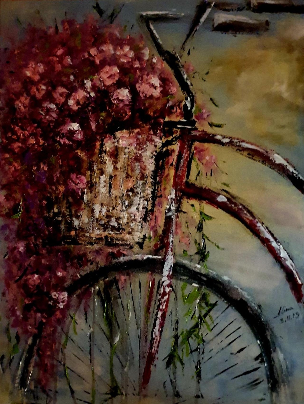 ArteDiAlina.com painting: my first bike